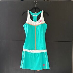 Fila Bevans Park Teal and White Skort and Tank Top Size Medium NWT